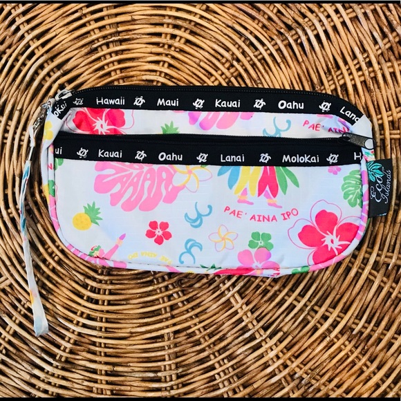 Eco Islands Handbags - Eco Islands Cosmetic Bag Tote Hibiscus Pattern